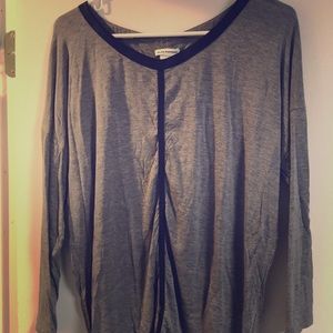 Club Monaco dolman sleeve grey and pleather top